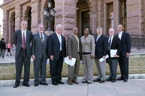 Left to right in the group picture is Dr. George Atkinson, Rev. Julius Malone-Wardley, Dr. Paul Escamilla, Rev. Romonica Malone-Wardley, Rev. Tommy Williams, Dr. Jim Bankston, Rev. Kevin King, Rev. Terry Thompson. 